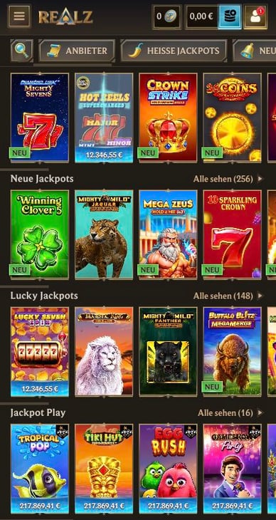 Jackpots Casino Casinorealz Jackpot Spiele