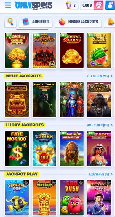 Jackpot Casino Spiele OnlySpins Jackpot Spiele
