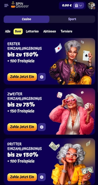 Willkommensbonus Spingranny Casino DE