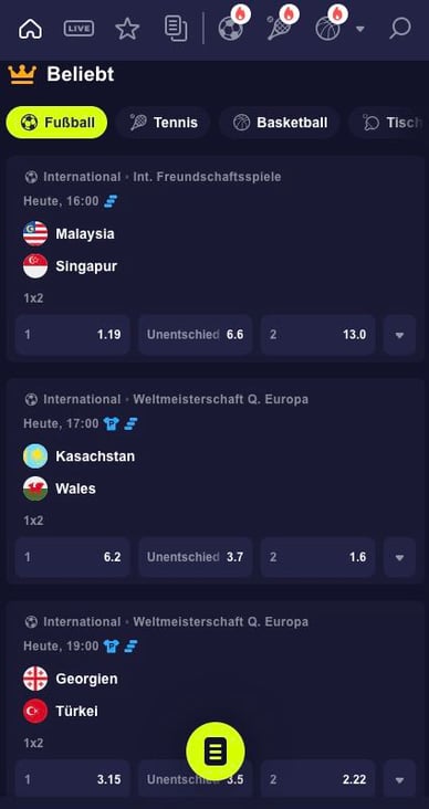 Sportwetten in Opabet Casino Deutschland