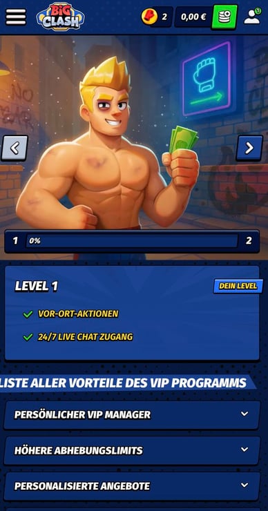 VIP-Programm in BigClashcasino