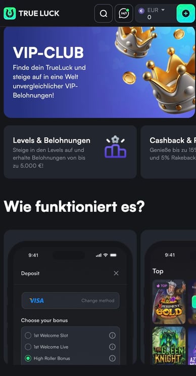 True Luck Casino Online VIP Club