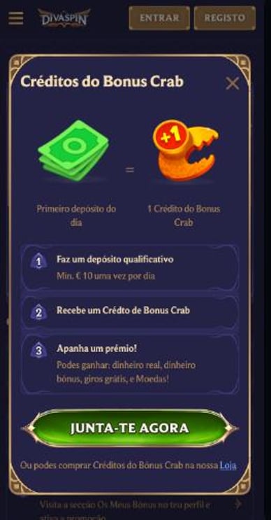 Bonus crab Bónus crab no casino DivaSpin