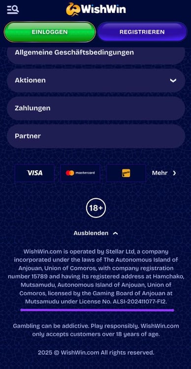 Wie WishWin lizenziert ist?