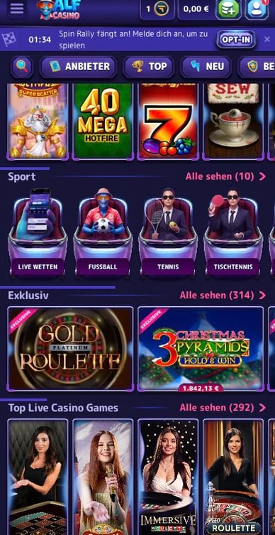 Alf Casino Mobilen Version