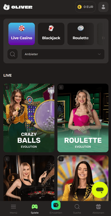 Live-Casino Oliver Live Casino
