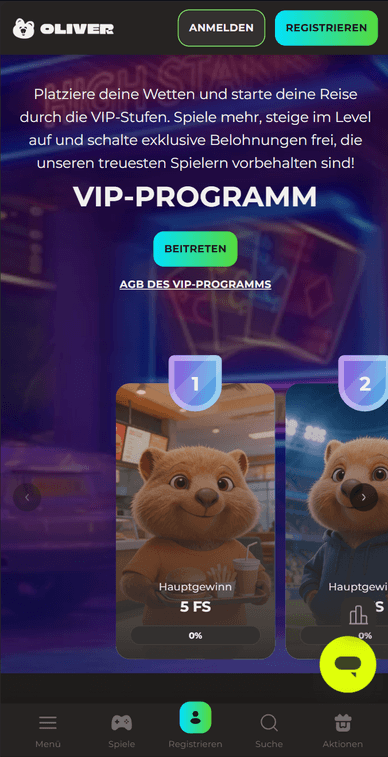 VIP-System im Casino VIP-Club im Oliver Online Casino