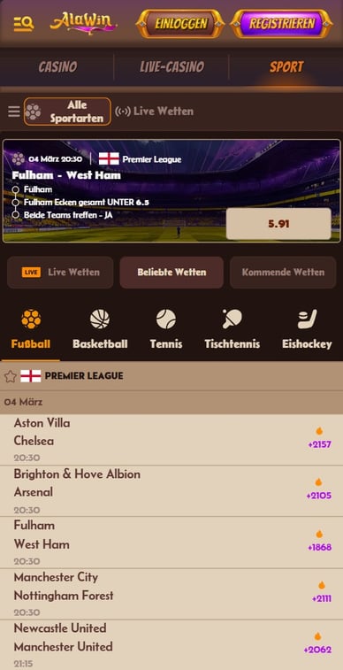 Sportwetten Casino Alawin Casino Deutschland Sportwetten