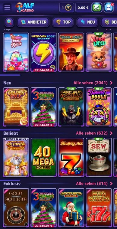 Spielautomaten im Alf Casino 