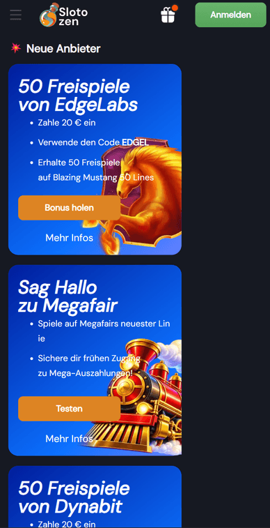 Anmiter Bonuses im Casino Spieleanbieter Boni im Slotozen Casino Online