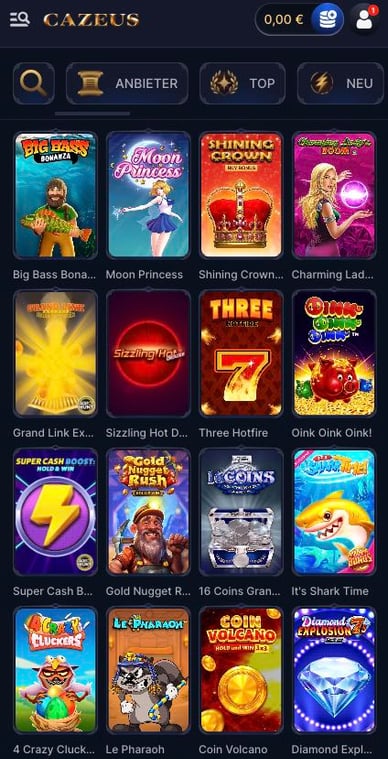 Slots in Cazeus Kasino