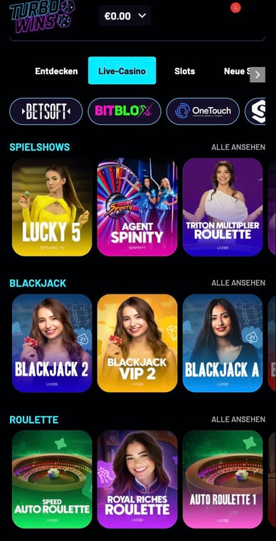 Live-Kasino Live Online Casino Turbowins