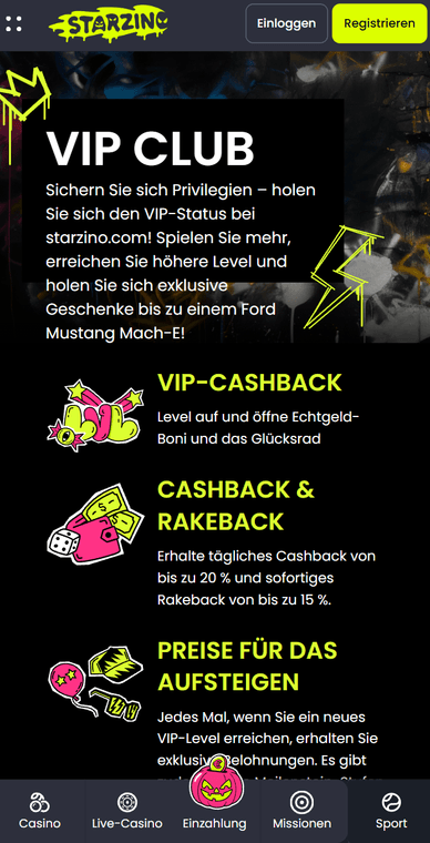 Casino VIP-System VIP Club im Online Casino Starzino