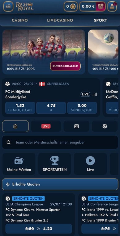 Online Casino RichRoyal Sportwetten