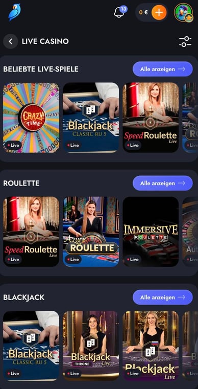 Martin Casino Live Spiele