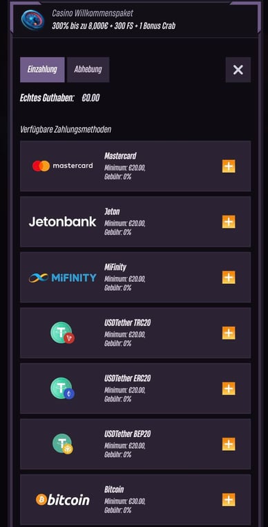 WinRolla Casino Deutschland Auffüllung