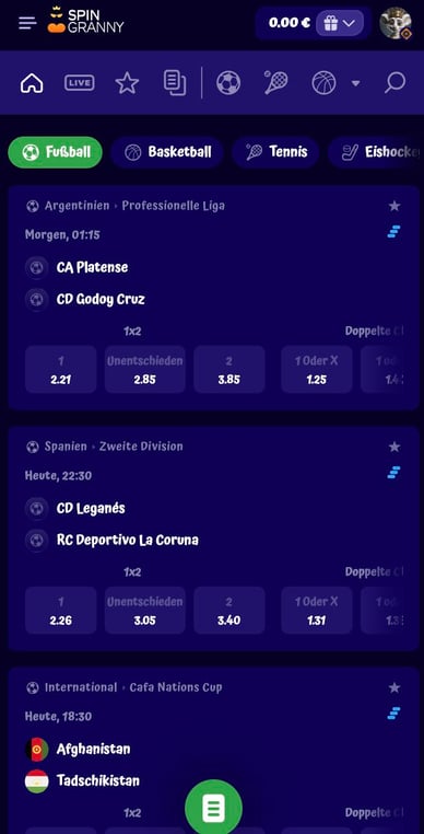 Spingranny Casino Sport und E-Sport