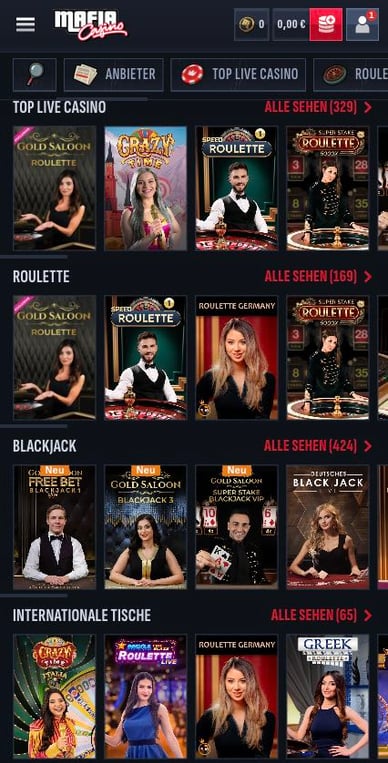 Casino Spiele mit Live‑Dealer Mafia Casino Live
