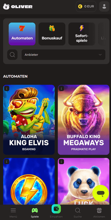Spielautomaten im Casino Slots im OliverCasino