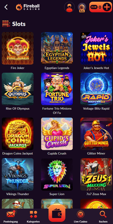 Spielautomaten im Casino Slots im Casino Online Fireball