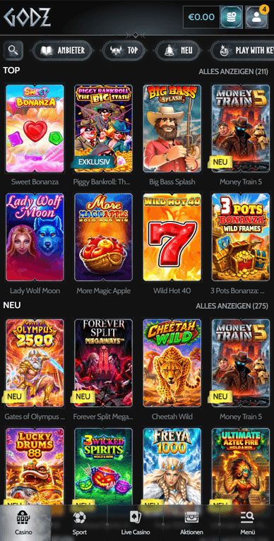 Slots im Godz Online Casino