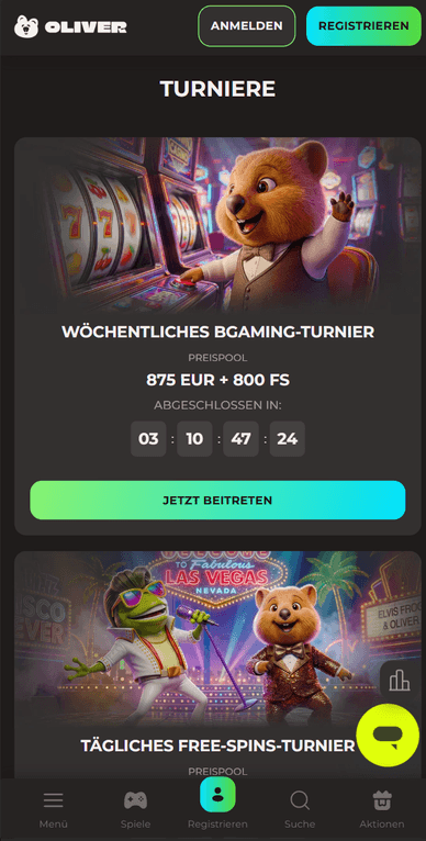 Turniere im Casino Turniere im Oliver Casino Online