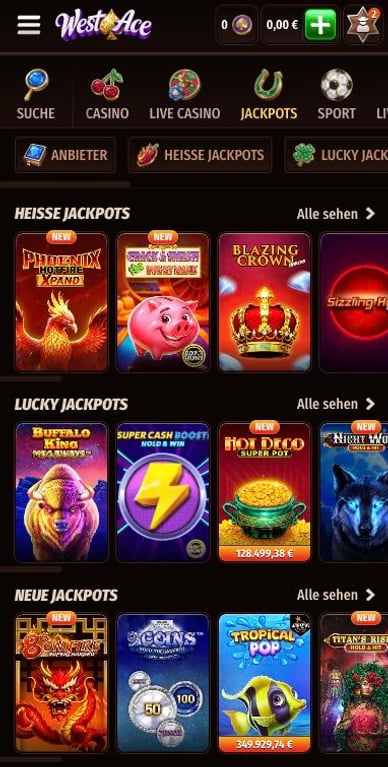 Jackpots Westacecasino