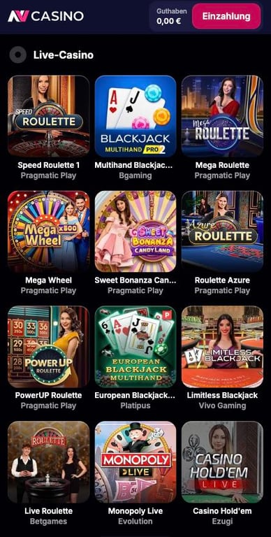 NV Live Casino Deutschland