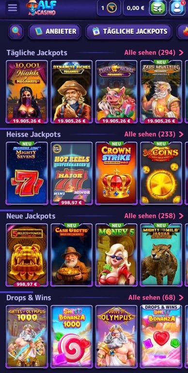 Alfcasino online Jackpot 