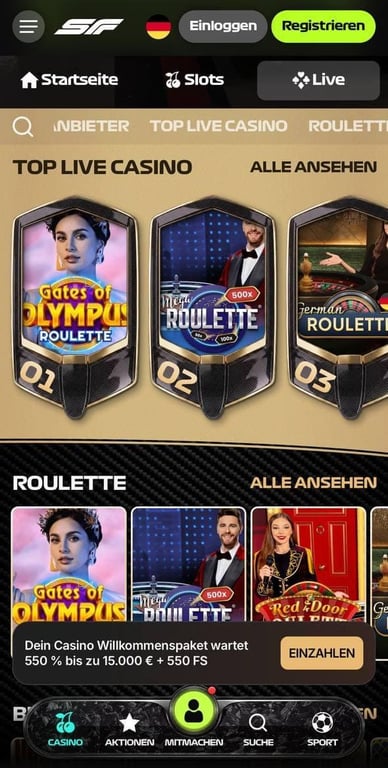 Das Live Dealer Casino von SpinFormula Live-Casinospiele mit echten Dealern bei SpinFormula