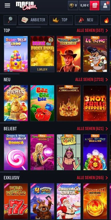 Slots im Casino Mafiaсasino Spielautomaten