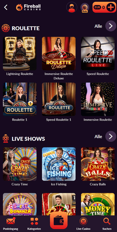 Live-Casino Fireball Live Casino Online