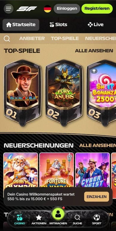 Das Spieleangebot des SpinFormula Casinos Auswahl an Online-Spielen bei SpinFormula