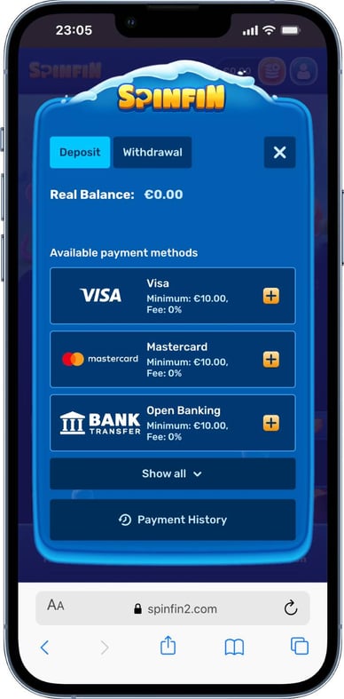 spinfin deposit spinfin deposit