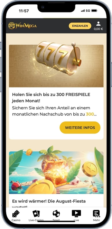 WinMega Casino DE Boni