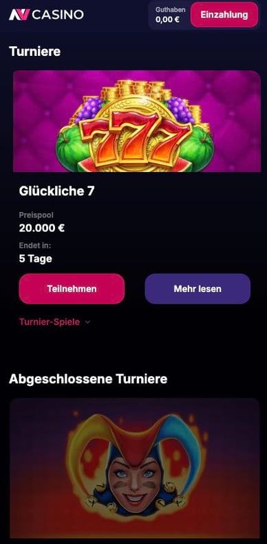 NV Online Casino Turniere