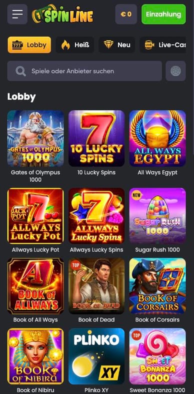 Slots in casino Spielautomaten Spinline