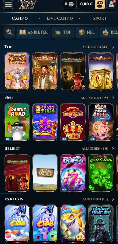 Wonder Luck Online Casino Slots