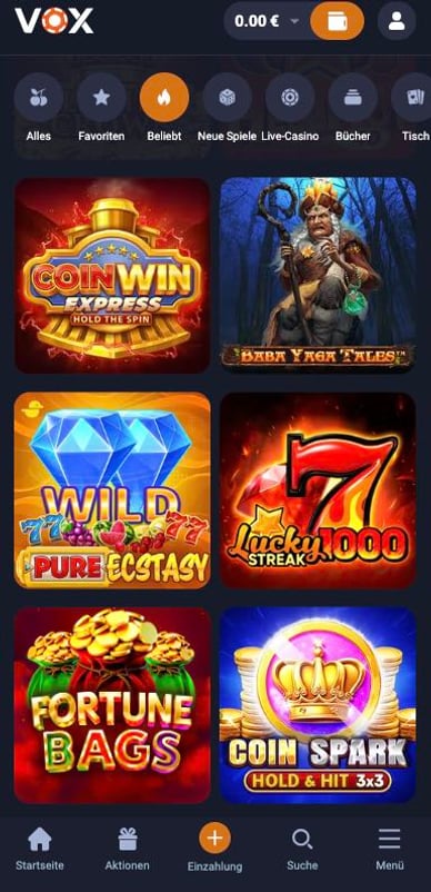Casino Slots Spielautomaten Vox-Casino