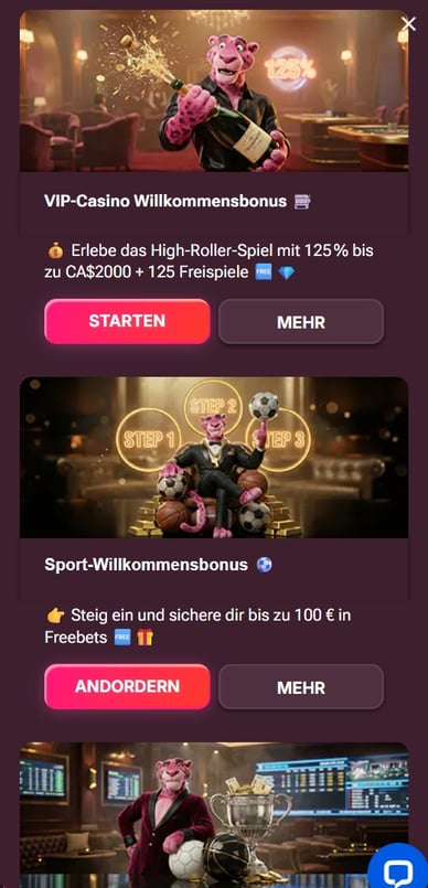 Boni im Casino Spinko