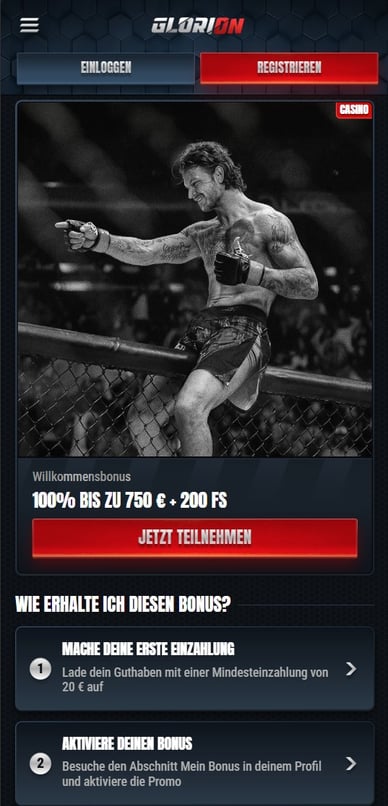 Willkommensbonus Glorion Online Casino