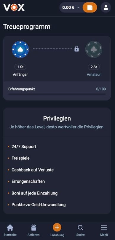 Treueprogramm in Casino Treueprogramm in Vox Casino Online