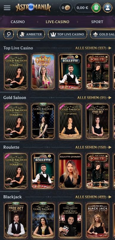 Casino Live Spiele Astro Mania Live Casino