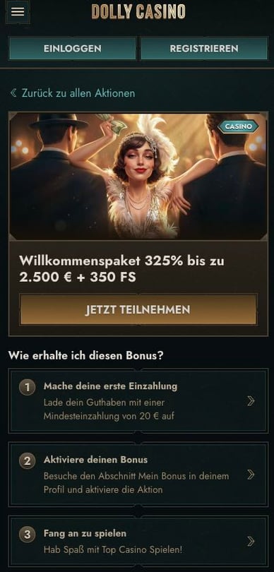 Willkommenspaket Dolly Casino