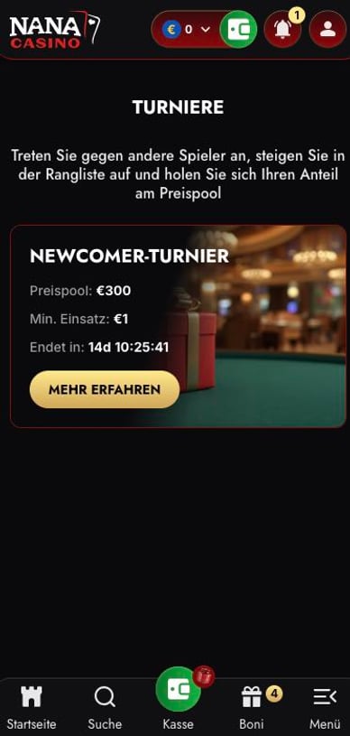 Turniere im Online Casino Turniere Casino Nana
