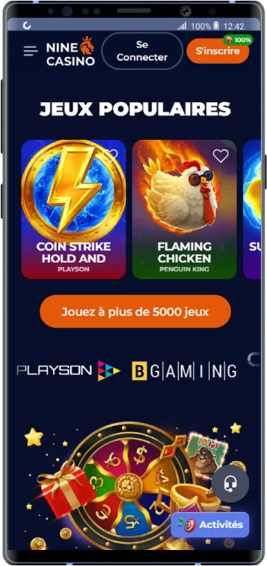 Sélection des jeux dans Nine Casino Application. Jeux populaires sur Nine Casino Application.