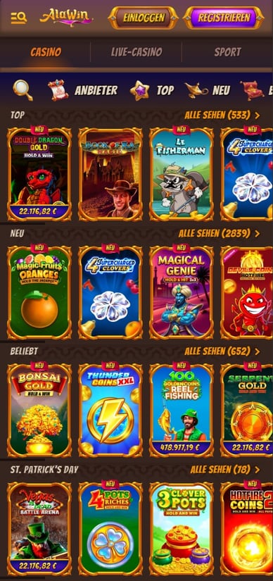 Spieleautomaten im Casino Alawincasino Slots