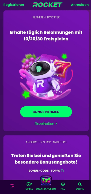 Boni im Casino Bonuses im Rocket-Casino