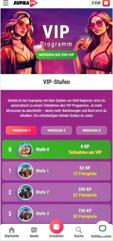 Casino VIP-Programm Supra Play Casino VIP-Club