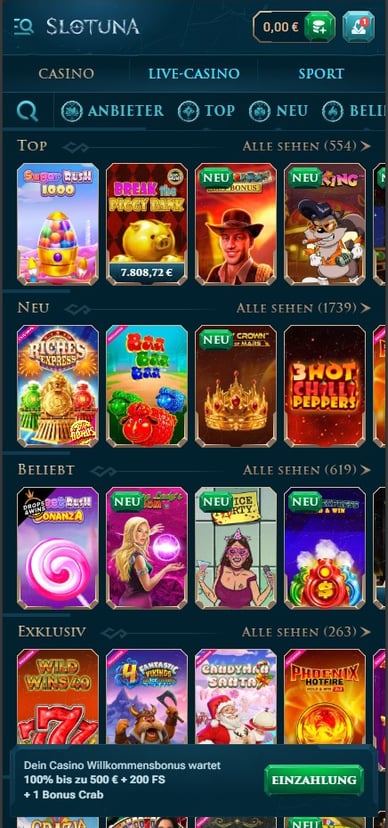 Spielautomaten in Casino Casino Slotuna Slots